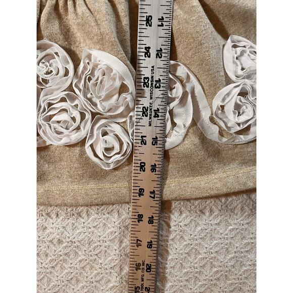 Maggie & Zoe Gold & Tan Dress with Ribbon - 12 Months Ribbon Embroidery - Picture 10 of 12